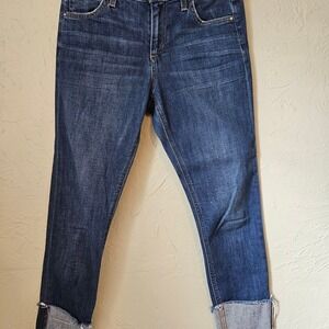 Joe's Jeans The Icon Mid-Rise Skinny Crop Cuffed‎ Raw Hem Jeans
